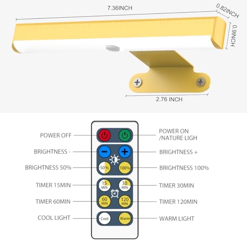 EUIOKUN Wireless Picture Light with Remote,Battery Operated Wall Sconces - size: 4Pack Gold