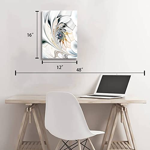 Bathroom Decor Wall Art - Modern Abstract Canvas Art Wall Decor Silver Decorations Abstract Artwork Wrapped 12x16inch - size: 16"L x 12"W