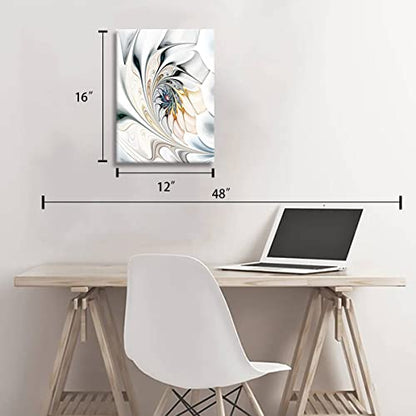 Bathroom Decor Wall Art - Modern Abstract Canvas Art Wall Decor Silver Decorations Abstract Artwork Wrapped 12x16inch - size: 16"L x 12"W
