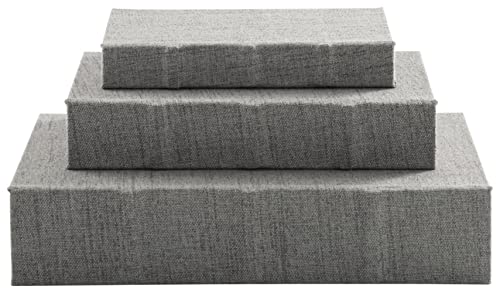 Signature Design by Ashley Decorative Boxes With Lids Set of 3, Gray - color: Gray