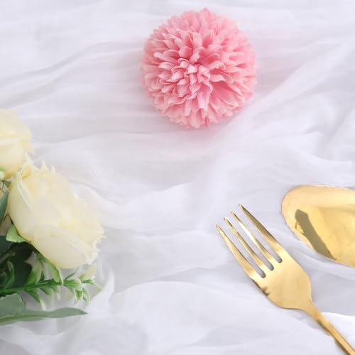 6 Pack White Cheesecloth Table Runner 35 x 120 Inch - color: White, size: 6 Pcs - 10 Ft