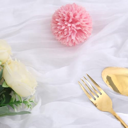 6 Pack White Cheesecloth Table Runner 35 x 120 Inch - color: White, size: 6 Pcs - 10 Ft