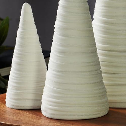 Your Heart's Content Light Ivory Velvet Trees Set of 3 (Light Ivory) - color: Light Ivory