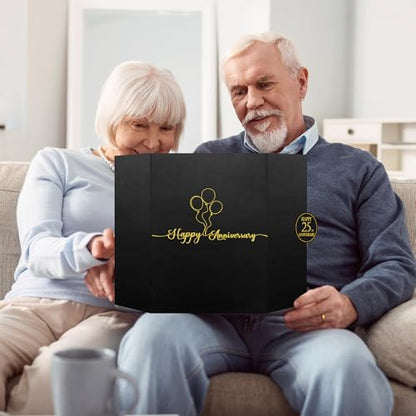 DARUNAXY Black Gold Happy 25th Anniversary Alternative Signature Guest Book - color: Black Gold 25th Anniversary