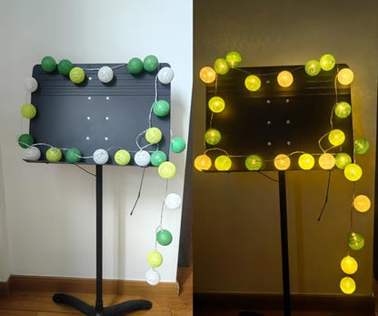 3M/10Ft 30 Green White Ball LED Battery Operated String Fairy Light - color: Green