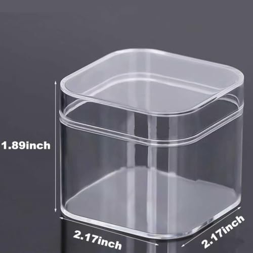 Small Acrylic Box 2.17 x 2.17 x 1.89 Inch Clear Display Box with Lid - size: 2.17 x 2.17 x 1.89 Inch