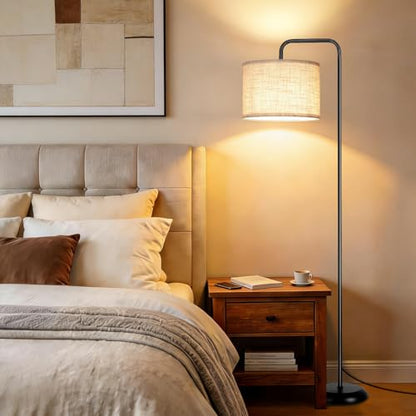 TJOY Floor Lamp, Black Standing Floor Lamp for Living Room with 3 CCT Bulb - color: Black