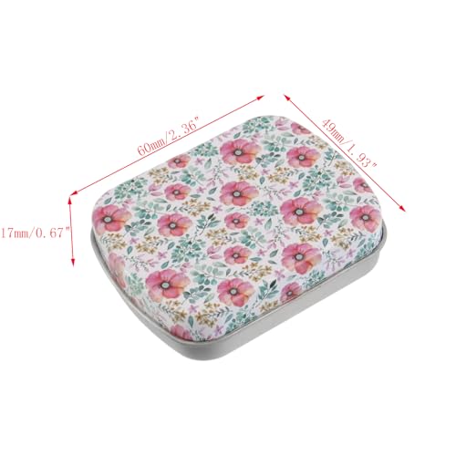 4pcs Rose Red Flower Pattern Empty Hinged Tin Box Metal Storage Box - color: Rose Red Flower