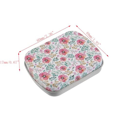 4pcs Rose Red Flower Pattern Empty Hinged Tin Box Metal Storage Box - color: Rose Red Flower