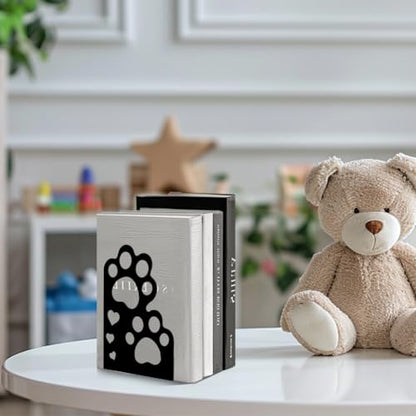 Peacoblue 5.3"x4.3"x6.1" Metal Bookends, Heavy Duty Book Ends for Shelves - style: Atom