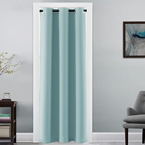 H.VERSAILTEX Doorway Curtain Blackout Closet Door Curtain Room Divider Window Treatment Curtain for Bedroom Thermal Insulated Privacy Drape Soundproof Grommet, 42 x 80 inches, 1 Panel, Mineral Blue - color: Mineral Blue, size: 42"W x 80"L (Pack of 1)