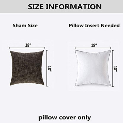Kevin Textile Faux Linen Square 2 Tone Woven Fine Throw Pillow Sham Cushion Case Covers for Car/Couch Use, 18-inch(2 Packs, Black Gold) - color: Black Gold, size: 18" x 18" (Pack of 2)