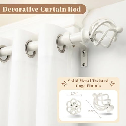 1" Farmhouse Heavy Duty Curtain Rods for Windows,Adjust 18-45",White - color: Antique White, size: 18-45 Inch & 1 Pack