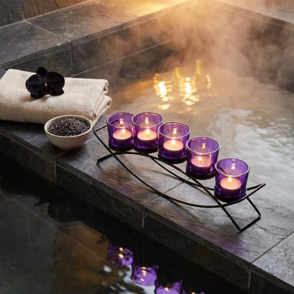 Seraphic Dining Room Table Centerepice,Tealight Candle Holder, Purple - color: Purple, size: 5 Cup