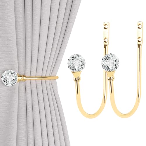 Groleca U Shaped Metal Curtain Holdbacks, Curtain Tiebacks, 2 Pack, Gold - color: Gold