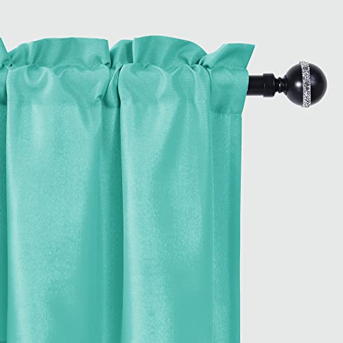 JIUZHEN Aqua Valance Curtains for Window 1 Panel, 52 x 18 Inches - color: Aqua, size: 52"W x 18"L (Pack of 1)
