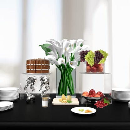 12" Acrylic Display Riser Box with One Open Side No Lid Versatile Clear Glossy Square Lucite Retail Product Platform or Merchandise Storage Bin No Assembly by Marketing Holders - size: 12" Cube-Clear