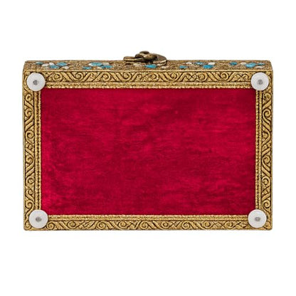 ETROVES 6 inch Jewelry Box - Handmade Portable Treasure Organiser Keepsake - color: Peacock