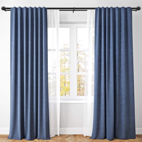 1" Double Layered Curtain Rod, Black, 28"-120" - color: Black, size: 28"-120"