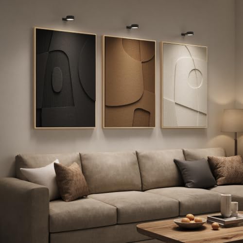 3D Textured Large Framed Abstract Wall Art for Living Room, 3Piece 24x36 In - color: Black White Brown B, size: 24"w X 36"h X 3pcs