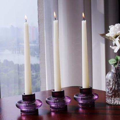 VOHO Set of 6 Purple Taper Candle Holders for Halloween Thanksgiving Gifts - color: Purple