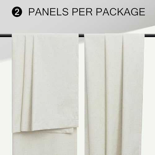 DANCURTON Linen Blackout Boho Curtains for Bedroom Living Room 78 Inches Long 2 Panels Thermal Insulated Room Darkening Drapes Noise Reduction Light Blocking Window Treatments 40 x 78 Length Back Tab - color: Natural, size: 42"W x 78"L (Pack of 2)