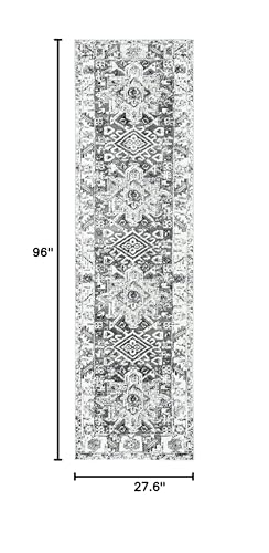 SAFAVIEH Vintage Hamadan Collection Runner Rug - 2'3" x 8', Grey & Ivory, Traditional Persian Design, Non-Shedding & Easy to Clean, Ideal for Hallway, Foyer, Entryway, Bedroom (VTH211G) - color: Grey/Ivory, size: 2'3" x 8' (Runner)