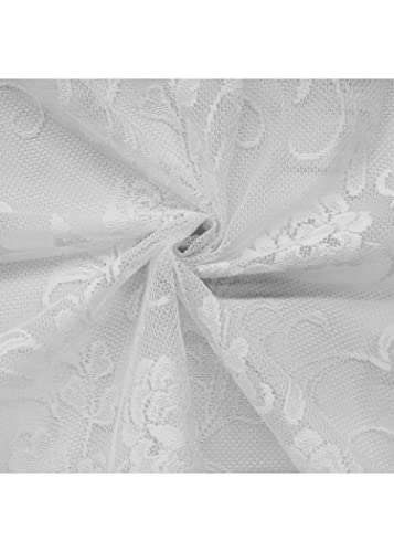 Louis Embroidered Floral Lace Window Curtain Swag Pair 72" x 32" in White - color: White, size: 72"W x 32"L (Pack of 2)