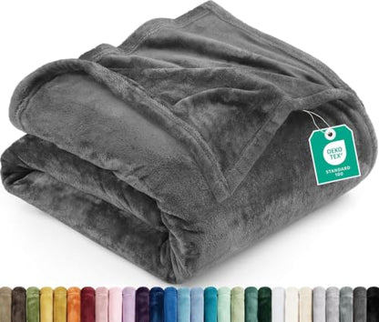 Utopia Bedding Ultra Soft Fleece Bed Blanket Throw Size Grey (50x60 Inches) - color: Grey, size: Throw (50x60 Inch)
