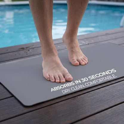Homergy Bath Mat for Bathroom Non Slip, Quick Dry, 16x24 in, Grey - color: Gray, size: 16" x 24"