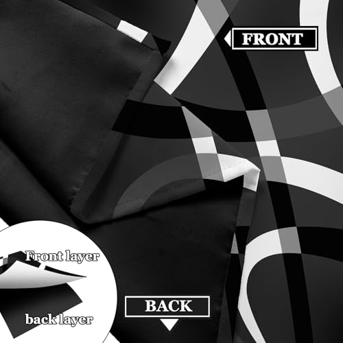 weesire Black and White Blackout Curtains, 52 x 63 Inch, Grommet, 2 Panels - color: P1-black, size: 52"W x 63"L (Pack of 2)