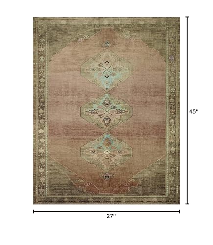 Loloi Magnolia Home Sinclair Clay/Tobacco 2'-3" x 3'-9" Accent Rug - color: Clay / Tobacco, size: 2'3" x 3'9" (Rectangular)