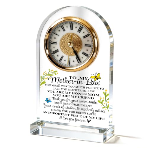 WKYAER Acrylic Clock for Mom-in-Law, Bonus Mom Appreciation Gift, Heartfelt Timepiece, Meaningful Gift for Mother-in-Law, Birthday or Mother’s Day Present, 4.3 x 7.8 Inch - color: Gift 11
