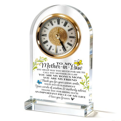 WKYAER Acrylic Clock for Mom-in-Law, Bonus Mom Appreciation Gift, Heartfelt Timepiece, Meaningful Gift for Mother-in-Law, Birthday or Mother’s Day Present, 4.3 x 7.8 Inch - color: Gift 11