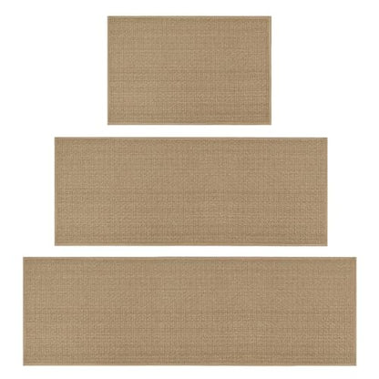 Artoid Mode Non-Slip Kitchen Rugs and Mats Set of 3-24x36 + 24x60 + 24x72 - color: Linen, size: 24" x 36"/24" x 60"/24" x 72"