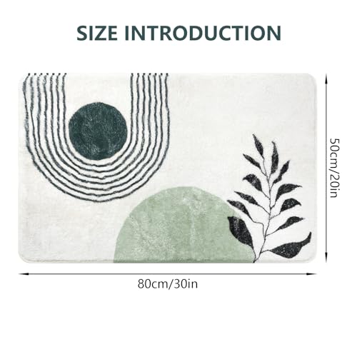 APROPHIC 20"X30" Boho Bath Rugs for Bathroom Decor Non-Slip Bath Mat Absorbent Plush Microfiber Soft Carpet Machine Washable Bath Mat for Sink, Showers, Laundry Rooms, Living Room, Green - color: Green, size: 2'6" x 1'8" (Rectangular)