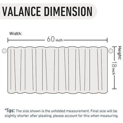 Leeva Floral Kitchen Valance, Linen Textured, 60 x 18, Rod Pocket, 1 Panel - color: *M11, size: 60"W x 18"L (Pack of 1)