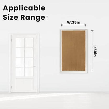 Self Adhesive Curtains, Stick Curtain Blackout Shades Window Cover Curtains for Living Room No Drilling, 35" W X 59" L, Brown, 1 Panel - color: Brown, size: 35"W x 59"L (Pack of 1)