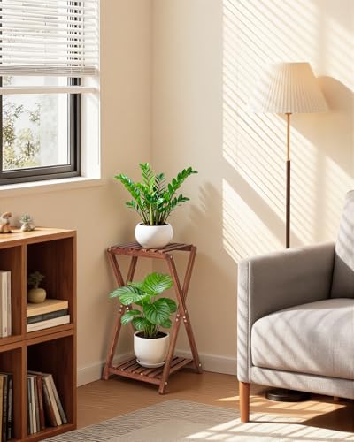 Wood Tiered Plant Stand Indoor,Corner Plant Shelf for Indoor Plants