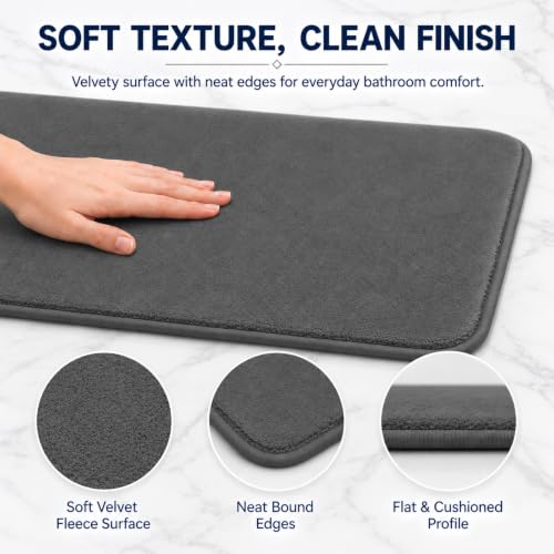 Bathroom Rugs Extra Soft Memory Foam Bath Mat Sets 3 Piece Non Slip Absorbent & Dry Living Mat Sets Washable Bath Carpets with Toilet Rug,Bath Rugs for Bathroom,Tub,Shower,Kitchen,Bedroom - color: Graphite Gray