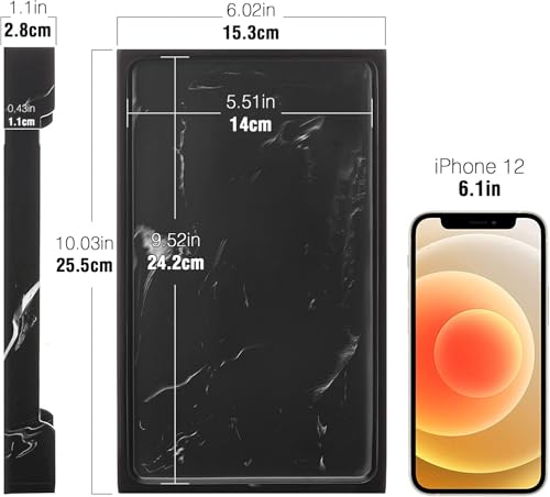 Luxspire Marble Tray for Soap Dispenser Perfume Jewelry, M, Ink Black - color: A - Ink, style: Medium