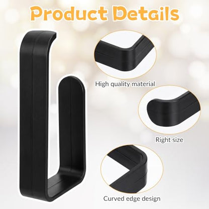 Grevosea 2 Pack Adhesive Curtain Holdbacks No Drill Curtain Tiebacks Curtain Holders for Wall Drapes Window Treatment Curtain Hooks for Home Office Decor (Black)