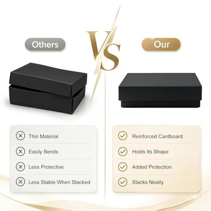 Small Jewelry Gift Boxes, 20 Pack 3.5x3.5x1 Inch, Black - color: Black, size: 3.5x3.5x1 Inch (Pack of 20)