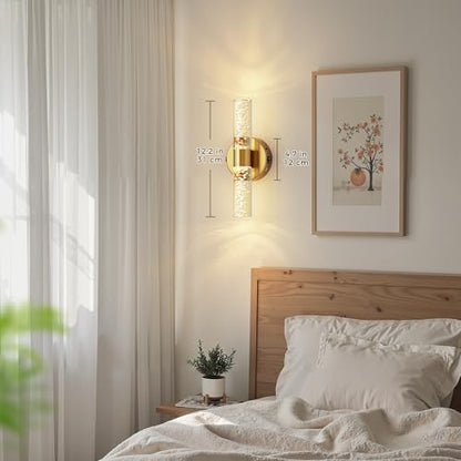 Battery Operated Wall Sconces Set of 2, 10000mAh Rechargeable Wall Light - color: Gold, size: 12 inch