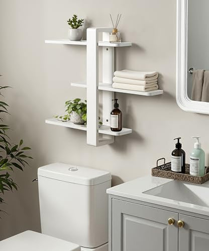 SUMGAR White Floating Shelves for Wall, 3 Tier Adjustable Large Shelf Unit - color: White, size: 3 Tier 19.6in