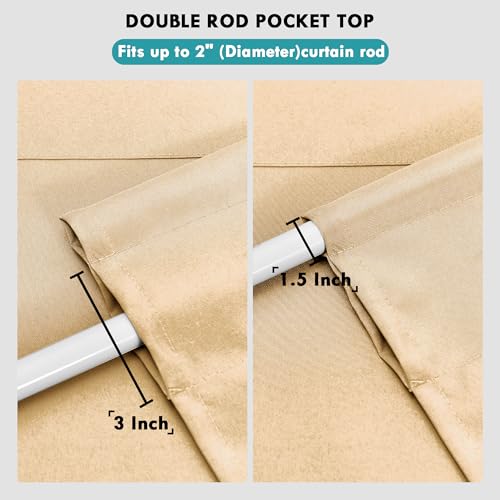 JIUZHEN Beige Valance Curtains for Window 1 Panel, 52 x 18 Inches - color: Beige, size: 52"W x 18"L (Pack of 1)