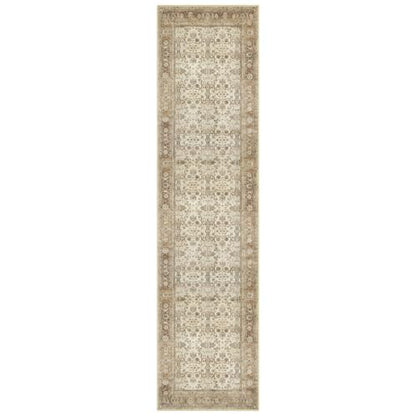 SIILOOM 3x10 Washable Runner Rug, Non Slip Soft Area Rug Hallway Kitchen - color: Beige/Brown, size: 3' x 10' (Runner)