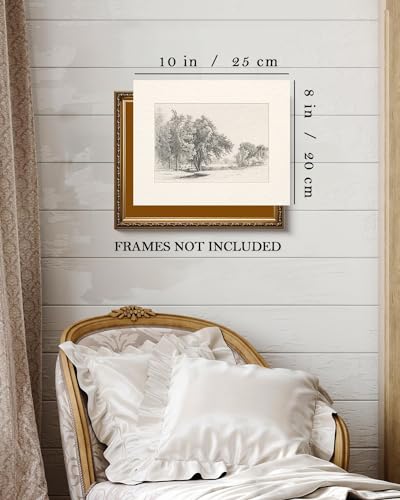 Kizbok Vintage Wall Art Decor Neutral Landscape Sketches Canvas Prints Vintage Landscape Oil Painting Art Pictures for Bedroom, Farmhouse Wall Decor for Bathroom Home(8" x 10"-UNFRAMED) - color: Landscape Sketches, size: 10"L x 8"W