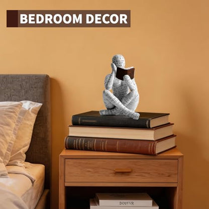 3 Packs Reading Women Thinker Statue, Modern Abstract Decoration on Shelf Table Desk, Home Decor for Living Room, Office