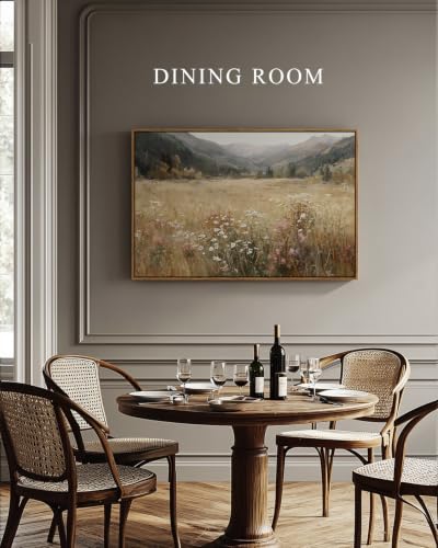 InSimSea Large Framed Wall Art, Wildflower Landscape Painting, 24x36 Inch - color: Flower Meadow